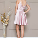 Valentina Beau | Cowl Neck V-Back Babydoll Cocktail Dress