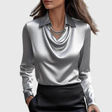 Liora | Pleated Satin Blouse