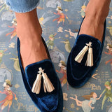 Isa | Velvet Tassel Loafers