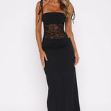 Elodie | Lace Panel Maxi Dress