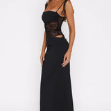 Elodie | Lace Panel Maxi Dress