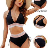 Azure Contour | V Neck Push Up Bikini Set