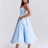 Arabella | Satin Sweetheart Corset Midi Dress