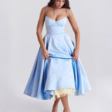 Arabella | Satin Sweetheart Corset Midi Dress