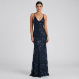Celestia Ravienne | Sequin Wedding Guest Maxi Dress