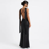 Éliane Noire | Cowl Neck Wedding Guest Maxi Dress