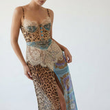 Noir Savannah | Animal Print Cowl Neck Maxi Dress