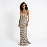 Roselia | Polka Dot Maxi Dress with Spaghetti Straps