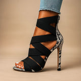 Serpentine | Snakeskin Accent Heels Sculpted Statement Elegance