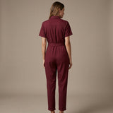 Solenne Marceau | Collared Tie Waist Jumpsuit