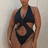 Solara Wrap | Crisscross Halter Ring One Piece Swimsuit