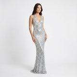Virelia Celeste | Sequin Halter Maxi Dress