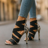 Serpentine | Snakeskin Accent Heels Sculpted Statement Elegance