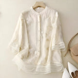 Gina | Embroidered Cotton Top
