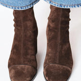 Navora | Square Toe Mid Calf Boots Integrated Heel