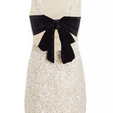 Luminae | Sequin Bow Mini Dress Radiant Statement Elegance