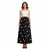 Viviana Monroe | Polkadot Strapless Maxi Dress