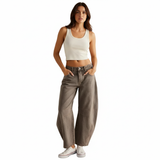 Calivra | Wide Leg Denim Trousers Mid Waist