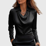 Liora | Pleated Satin Blouse