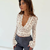Auréline Noeva | Lace V Neck Top