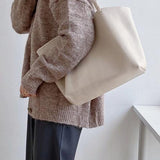 Pure Carry | Minimal Soft Leather Tote with Large Capacity