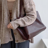 Pure Carry | Minimal Soft Leather Tote with Large Capacity