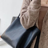 Pure Carry | Minimal Soft Leather Tote with Large Capacity