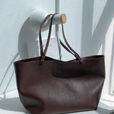 Pure Carry | Minimal Soft Leather Tote with Large Capacity