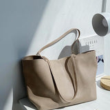 Pure Carry | Minimal Soft Leather Tote with Large Capacity