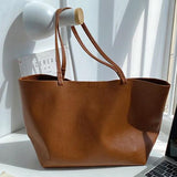 Pure Carry | Minimal Soft Leather Tote with Large Capacity