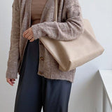 Pure Carry | Minimal Soft Leather Tote with Large Capacity