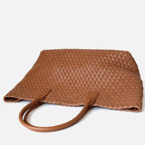Elara Weave | Handwoven Leather Tote with Large Capacity