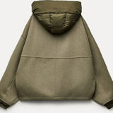 Urban Halo | Oversized Hooded Zip Jacket with Adjustable Hem