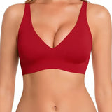 SilkForm Ease | Seamless Deep V Wireless Push Up Bra