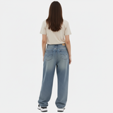 Zarelle | Oversized Denim Pants Double Waistband Wide Leg