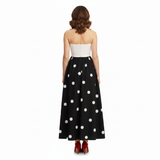 Viviana Monroe | Polkadot Strapless Maxi Dress