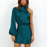 Serafina Amour | Satin One Shoulder Wedding Guest Dress