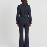 Vaelise | Two Piece Suit Set Utility Jacket Flared Pants