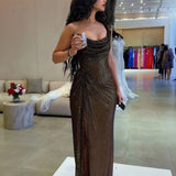 Glamour Éclipse | Sequin Slit Bodycon Maxi Dress