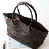 Elara Weave | Handwoven Leather Tote with Large Capacity