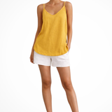 Liora Céleste | Linen Spaghetti Strap Top