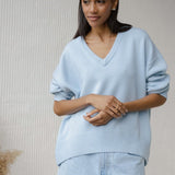 Alina | Relaxed V Neck Knit Sweater