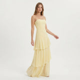 Rosalie Étoile | Sweetheart Ruffle Maxi Wedding Guest Dress