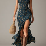 Lucie | Floral Ruched Maxi Dress
