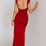 Alejandra | Satin Side Slit Maxi Dress
