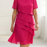 Elarisse | Ruffle Midi Dress Flowing Timeless Comfort Elegance