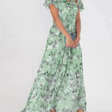 Ottilia | Breezy Floral Maxi Dress V-Neck Elegance