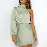 Serafina Amour | Satin One Shoulder Wedding Guest Dress