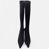 Velour Ascend | Suede Over The Knee Pointed Heel Boots