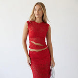 Valérie Noir | Lace Two Piece Maxi Set
